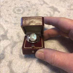 Faceted Rainbow Moonstone Ring Size 8.5